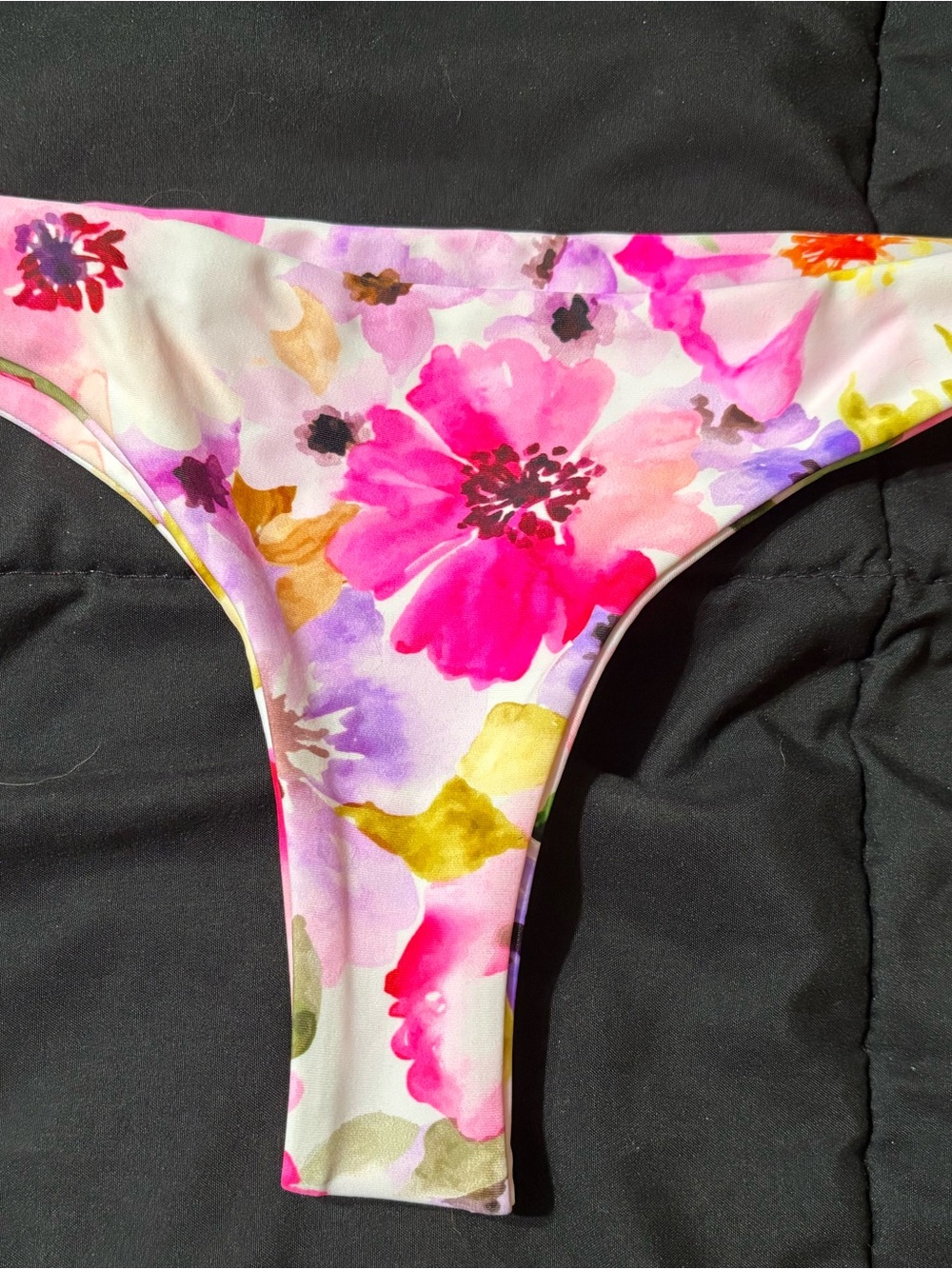 Fused Hawaii Napili Thing Floral Watercolor Bikini Bottom - Pink & Purple